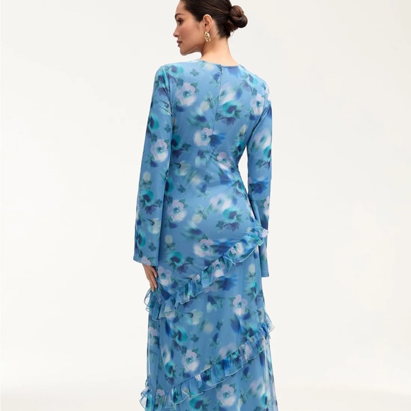 Veiled Collection Blue Floral Women's Dress - Picture 6 of 11